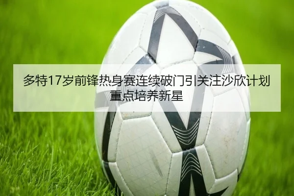 多特17岁前锋热身赛连续破门引关注沙欣计划重点培养新星